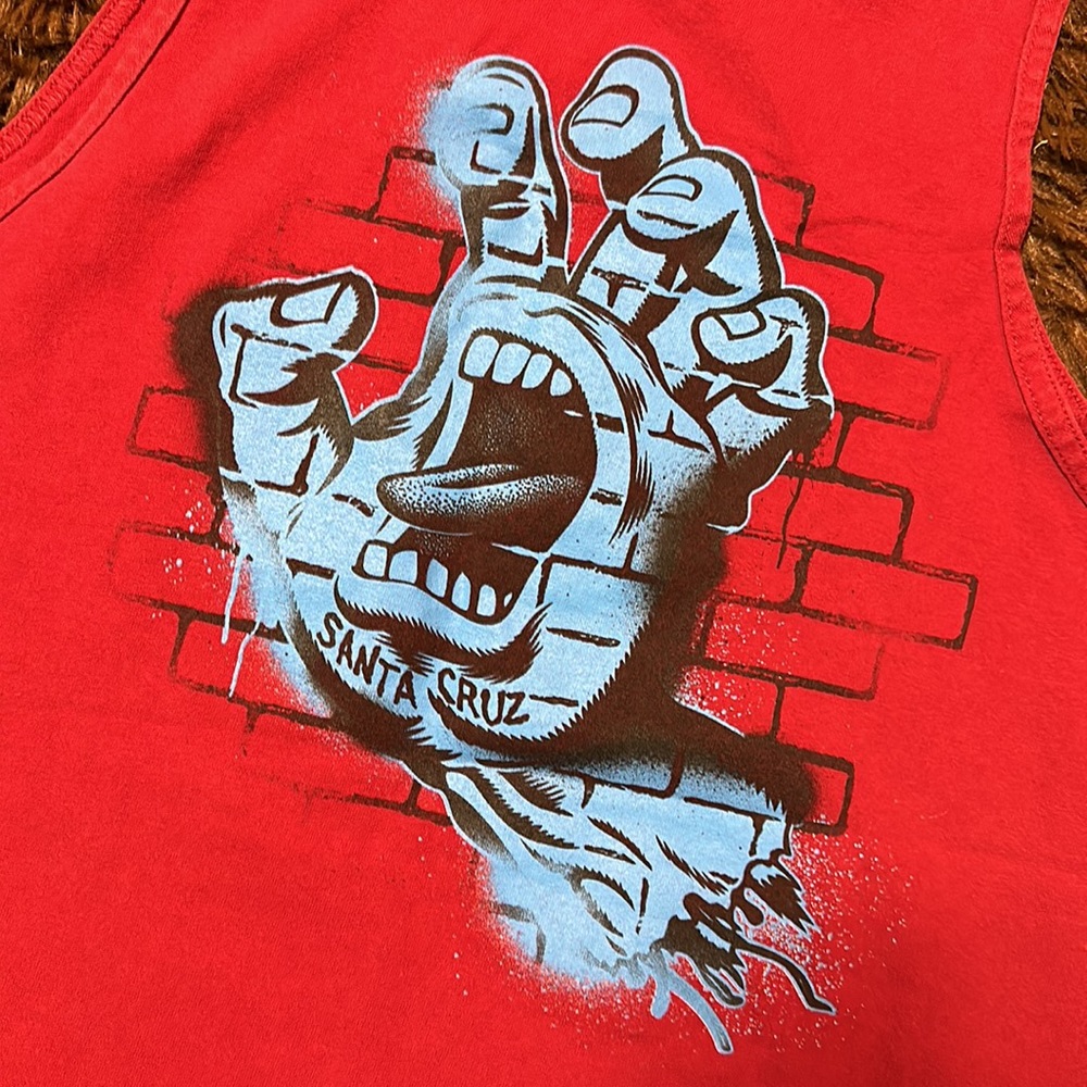 SANTA CRUZ Screaming Hand SKATEBOARDING Tank Top NHS GRAFFITI Beach Skate Punk